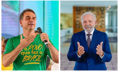 Pesquisa aponta empate entre Flávio e Lula no primeiro e segundo turnos